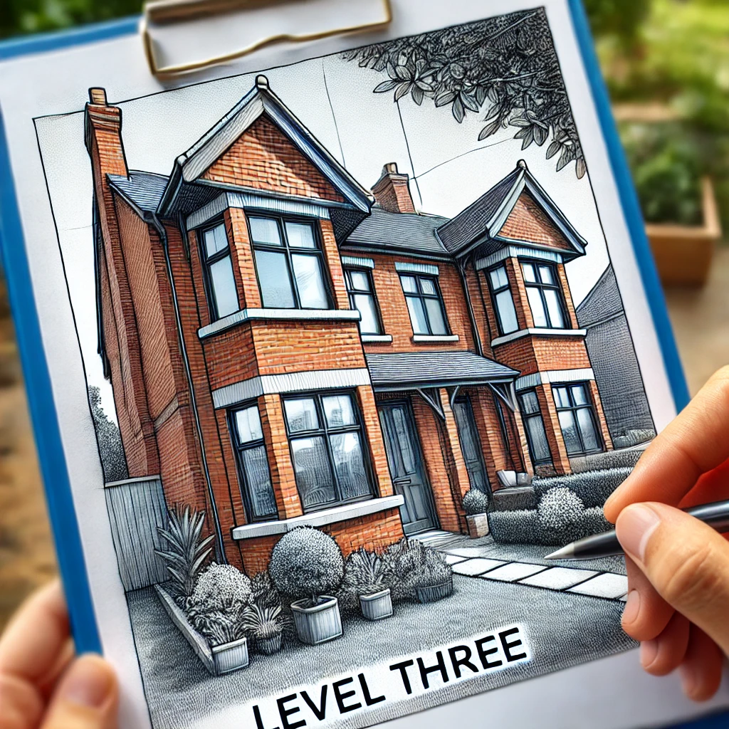 Exterior of a home being inspected as part of a Home Survey Level Three.